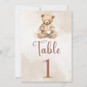 私たちは赤ちゃんシャワーのテーブル番号を待つことができる 招待状 (正面)