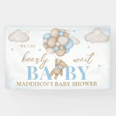 私たちは赤ちゃんシャワーのバナーを待つことができる 横断幕 (横)