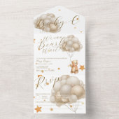 私たちは赤ちゃんシャワーのバルーンを待つことができる オールインワン招待状 (内側)
