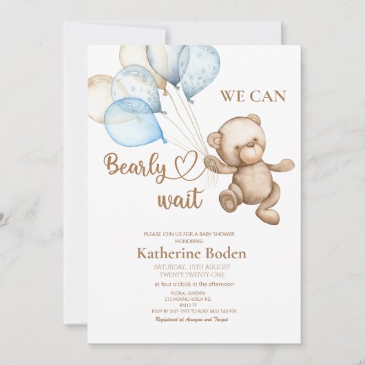 私たちは赤ちゃんシャワーの招待状を待つことができる (正面)