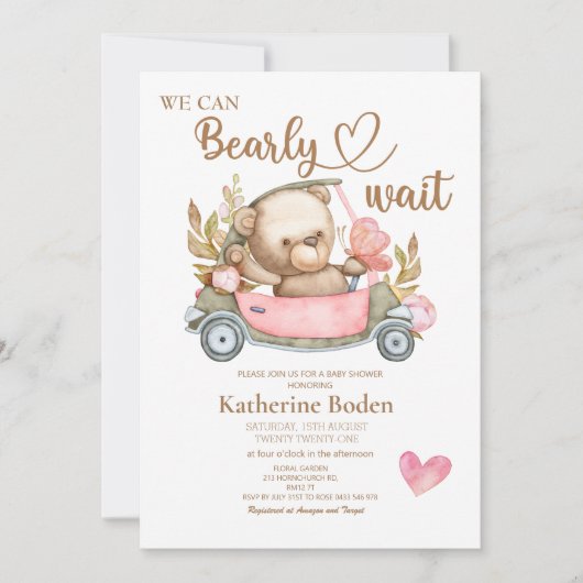 私たちは赤ちゃんシャワーの招待状を待つことができる (正面)