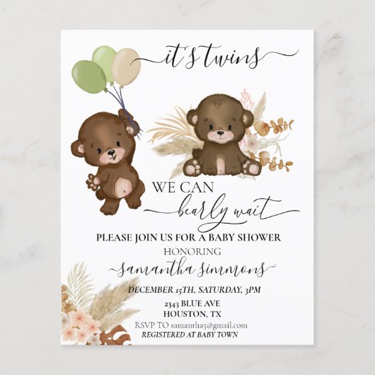 私たちは赤ちゃんシャワーを待つことができる双子 (正面)