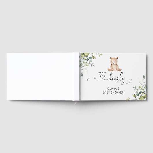 私たちは赤ちゃんシャワーを待つことができる ゲストブック (全面)