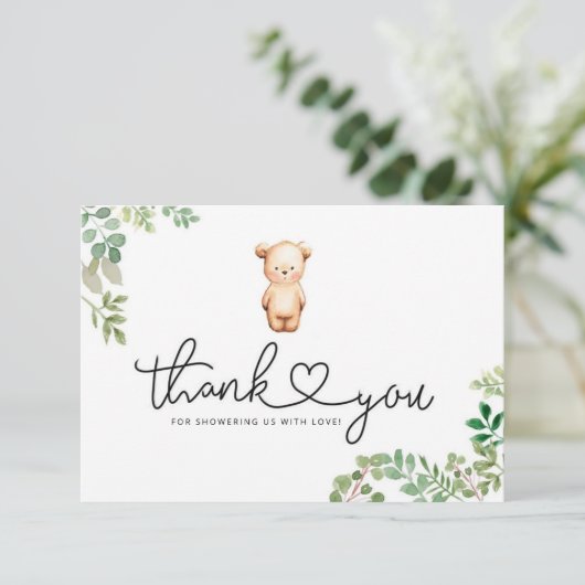 私たちは赤ちゃんシャワーを待つことができる サンキューカード (スタンド正面)