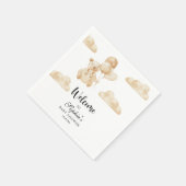 私たちは赤ちゃんシャワーを待つことができる スタンダードカクテルナプキン (角)