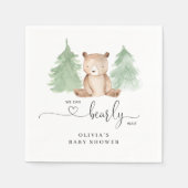 私たちは赤ちゃんシャワーを待つことができる スタンダードカクテルナプキン (正面)