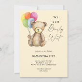 私たちは赤ちゃんシャワーを待つことができる 招待状 (正面)