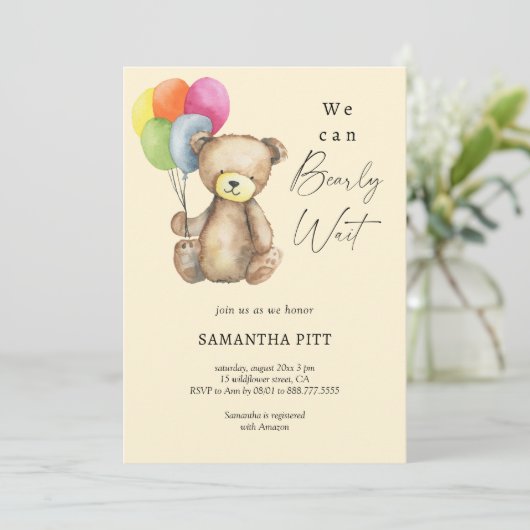 私たちは赤ちゃんシャワーを待つことができる 招待状 (スタンド正面)