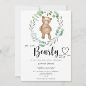 私たちは赤ちゃんシャワーを待つことができる 招待状 (正面)