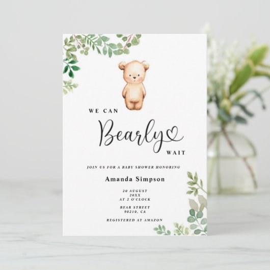 私たちは赤ちゃんシャワーを待つことができる 招待状 (スタンド正面)