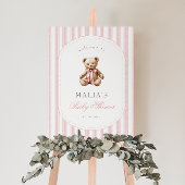 私たちは赤ちゃんシャワーエレガント歓迎を待つことができる ポスター