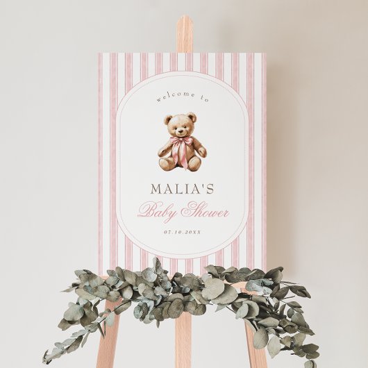 私たちは赤ちゃんシャワーエレガント歓迎を待つことができる ポスター