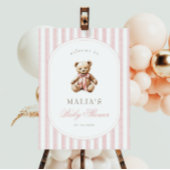 私たちは赤ちゃんシャワーエレガント歓迎を待つことができる ポスター