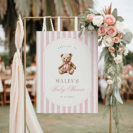 私たちは赤ちゃんシャワーエレガント歓迎を待つことができる ポスター