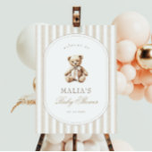 私たちは赤ちゃんシャワーエレガント歓迎を待つことができる ポスター