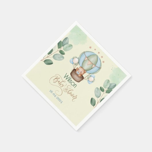 私たちは赤ちゃんシャワーベアを心から待っている スタンダードカクテルナプキン (角)