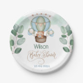 私たちは赤ちゃんシャワーベアを心から待っている ペーパープレート (正面)