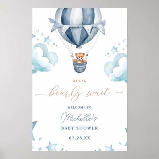 私たちは赤ちゃんシャワー歓迎を心から待つことができる ポスター (正面)