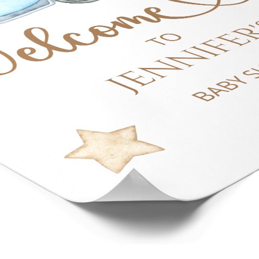 私たちは赤ちゃんシャワー歓迎ポスターを待つことができる ポスター (角)