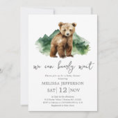 私たちは赤ちゃんシャワー素朴招待状を心待ちできる 招待状 (正面)