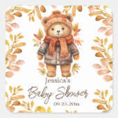 私たちは赤ちゃんシャワー葉を心底待ちできる スクエアシール (正面)