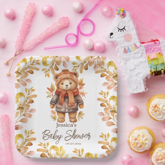 私たちは赤ちゃんシャワー葉を心底待ちできる ペーパープレート (パーティー)