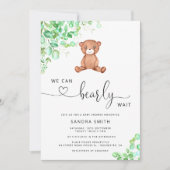 私たちは赤ちゃん男女兼用シャワーを待つ 招待状 (正面)