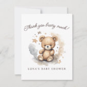 私たちは赤ん坊のシャワーを平男女兼用らに待つことができる サンキューカード (正面)