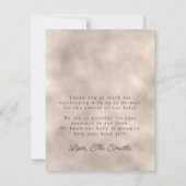 私たちは赤ん坊のシャワーを平男女兼用らに待つことができる サンキューカード (裏面)