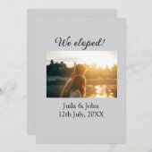 私たちは身内だけで挙式を済ませました 結婚しました ○○市 ○月○日 案内状 (正面/裏面)