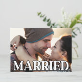 私たちは身内だけで結婚式を挙げました 現代の結婚写真 案内状 (スタンド正面)