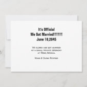 私たちは身内だけで結婚式を挙げました 現代の結婚写真 案内状 (裏面)