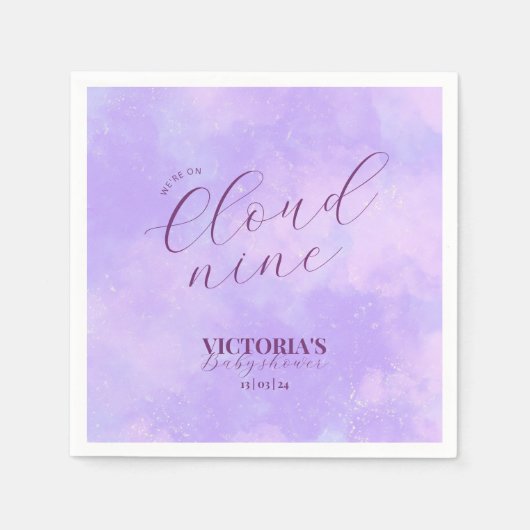 私たちは雲の9つの赤ちゃんシャワー上にある夢 スタンダードカクテルナプキン (正面)