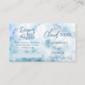 私たちは雲9赤ちゃんシャワーおむつラッフル上にある エンクロージャーカード (正面)