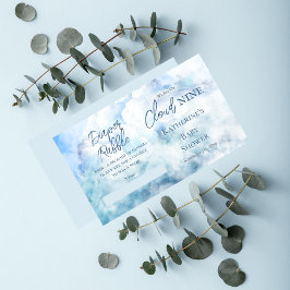 私たちは雲9赤ちゃんシャワーおむつラッフル上にある エンクロージャーカード