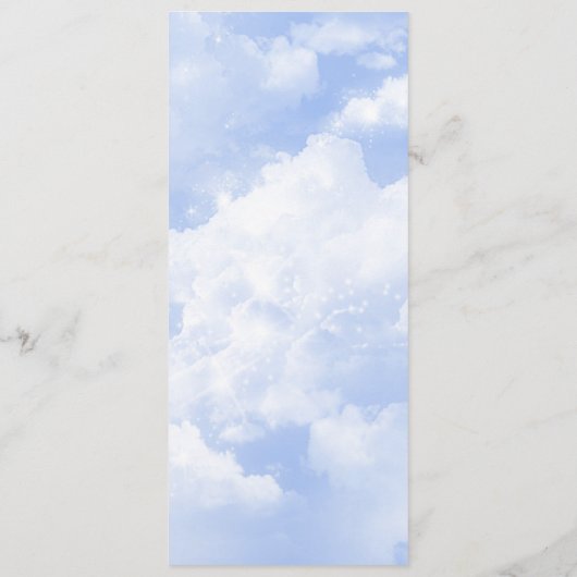 私たちは雲9青の赤ちゃんシャワー食べ物メニュー上にある メニュー (裏面)