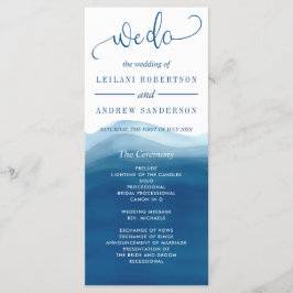 私たちは青グラデーション水彩波結婚の プログラム