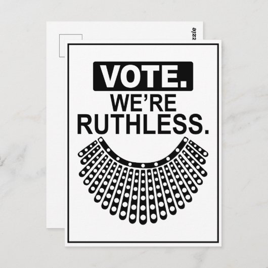 私たちは非情なRBG反対票の有権者である投票 ポストカード (正面/裏面)