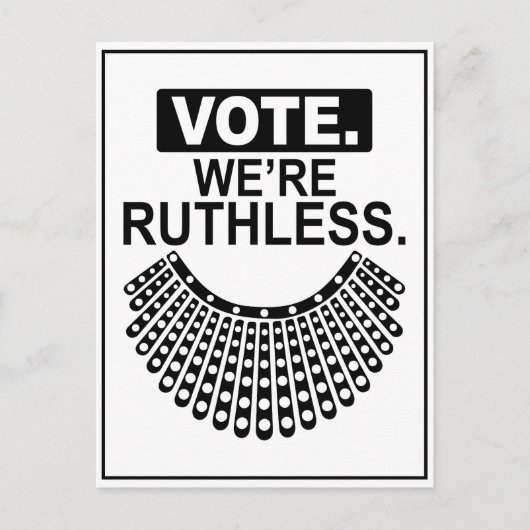 私たちは非情なRBG反対票の有権者である投票 ポストカード (正面)