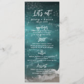 私たちは食べ抽象芸術ムーディー海ビーチ結婚式 メニュー (正面)