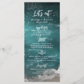 私たちは食べ抽象芸術ムーディー海ビーチ結婚式 メニュー (正面)