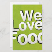 私たちは食べ物が大好きだ 便箋 (正面/裏面)