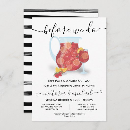 私たちは飲みながらパーティーをしよう サングリア カクテルパーティー 招待状 (正面/裏面)