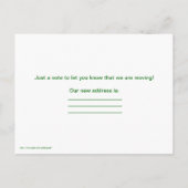 私たちは馬とヒマワリで移動している新しいアドレス 案内ポストカード (裏面)