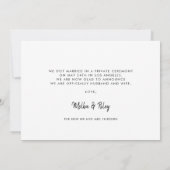 私たちは駆け落ちかわいい接続ハートフォント写真 案内状 (裏面)