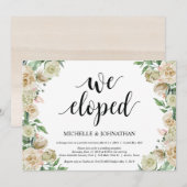 私たちは駆け落ちしました、駆け落ち披露宴招待状 招待状 (正面/裏面)