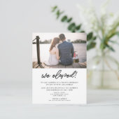 私たちは駆け落ちモダンしたタイポグラフィ写真の発表 ポストカード (スタンド正面)