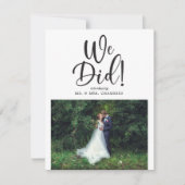 私たちは駆け落ち写真を撮った 招待状 (正面)