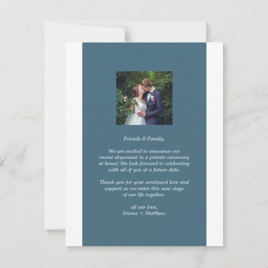 私たちは駆け落ち写真を撮った 招待状 (裏面)