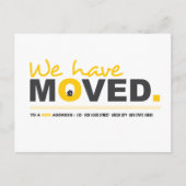 私たちは黄色の動く発表はがきを移動した 案内ポストカード (正面)